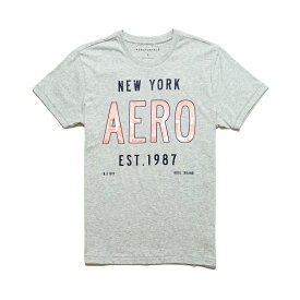 エアロポステール AEROPOSTALE メンズ Men's 半袖 Tシャツ New York Aero Logo Graphic Tee ライトグレー Light Heather Grey