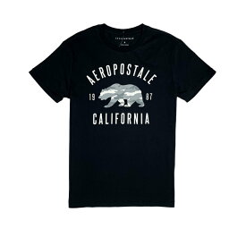 エアロポステール AEROPOSTALE メンズ Men's 半袖 Tシャツ Camo Bear Graphic Tee ブラック