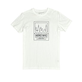 エアロポステール AEROPOSTALE メンズ Men's 半袖 Tシャツ Aero Manhattan Skyline Sketch Logo Graphic Tee ホワイト