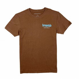 エアロポステール AEROPOSTALE メンズ Men's 半袖 Tシャツ Original Brand Crest Graphic Tee ブラウン