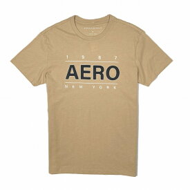 エアロポステール AEROPOSTALE メンズ Men's 半袖 Tシャツ Aero Centered Logo Appliqu? Graphic Tee ベージュ