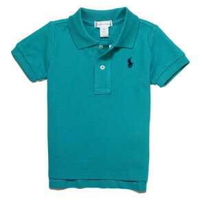 �����t���[���� RALPH LAUREN �x�r�[ �j�̎q �|���V���c Cotton Mesh Polo Shirt Western Turquoise