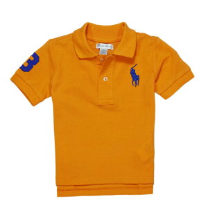 (�����t���[����) RALPH LAUREN �x�r�[ �j�̎q ���� �|���V���c Cotton Mesh Polo Shirt �^�C �I�����W Thai Orange