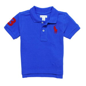 �����t���[���� RALPH LAUREN �x�r�[ �j�̎q ���� �|���V���c Cotton Mesh Polo Shirt �u���[�n New Iris