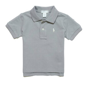 �����t���[���� RALPH LAUREN �x�r�[ �j�̎q �|���V���c Cotton Mesh Polo Shirt �\�t�g �O���[ Soft Grey