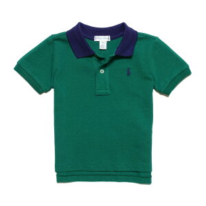 �����t���[���� RALPH LAUREN �x�r�[ �j�̎q ���� �|���V���c Cotton Mesh Polo Shirt �O���[�� Bush Green