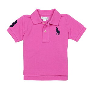 �����t���[���� RALPH LAUREN �x�r�[ �j�̎q �|���V���c Cotton Mesh Polo Shirt �}�E�C �s���N Maui Pink