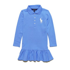 �|�� �����t���[���� POLO RALPH LAUREN �K�[���Y Girls ���� �|���V���c �h���X Big Pony Stretch Mesh �u���[ Harbor Island Blue