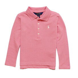 ポロ ラルフローレン POLO RALPH LAUREN ガールズ Girls 長袖 ポロシャツ Stretch Cotton Mesh Polo Shirt ドルチェ ピンク Dolce Pink