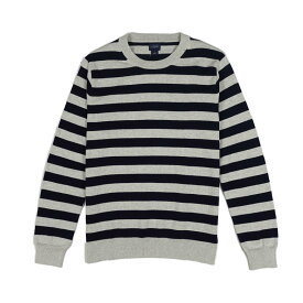 ジェイクルー J.Crew メンズ Men's セーター Striped Crewneck Sweater in Cotton グレー ネイビー Grey Navy