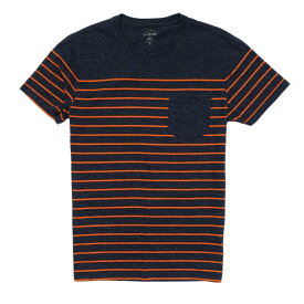 ジェイクルー J.Crew 半袖Tシャツ Slim Drop-Stripe Pocket T-Shirt マールド ナイト Marled Night