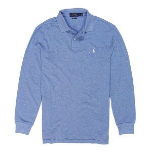 �|�� �����t���[���� POLO RALPH LAUREN �����Y Men's ���� �|���V���c Custom Slim Fit Mesh Polo �u���[ �w�U�[ Blue Heather