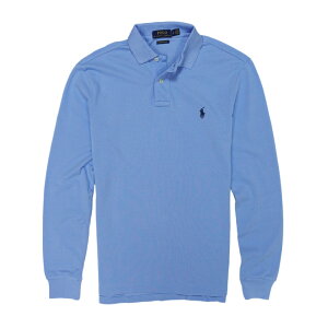 �|�� �����t���[���� POLO RALPH LAUREN �����Y Men's ���� �|���V���c Custom Slim Fit Mesh Polo �j���[ �n�[�o�[ �u���[ New Harbor Blue