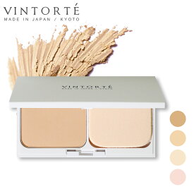 VINTORTE ミネラルシルクプレストファンデーション ケース・パフ付 ファンデーション 50 代フェイスパウダー パウダーファンデーション カバー力 プレストパウダー ミネラルファンデーション シワ シミ 隠し マスクにつかない 崩れない ファンデーション シルクパウダー