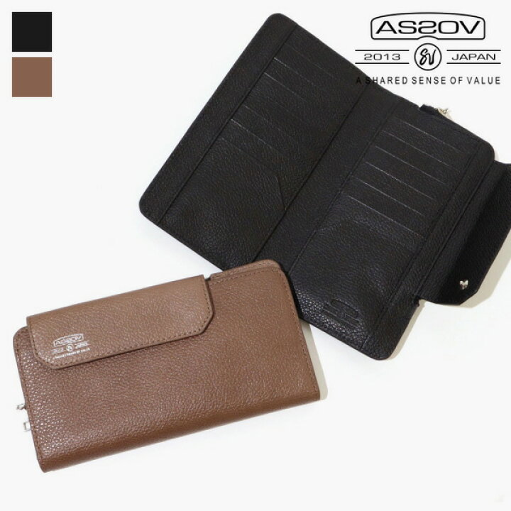 AS2OV AS2OV アッソブ LEATHER SHORT WALLET (アッソブ) SHRINK LEATHER MOBILE WALLET  SHORT [アッソブ] 財布 LEATHER MOBILE LONG WALLET