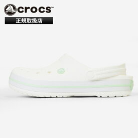 クロックス crocs サンダル クロックバンド クロッグ Crocband Clog 軽量 定番 コンフォートサンダル メンズ レディース 靴 オフィス 上履き ホワイト 11016-100 1YL White/Serene Green | ブランド [正規取扱店]