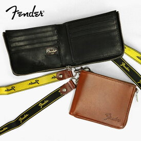 フェンダー Fender 二つ折り財布 モノグラムストラップ ギターピック付き L型ファスナー メンズ レディース レザー 各色 950-702 | ブランド [正規取扱店]【ポイント10倍 | もれなく選べるWノベルティ】