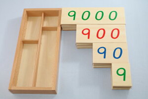 eb\[@J[h1-9000@􏬁@ؐAؔ@@Montessori@Small Wooden Number Cards 1-9000