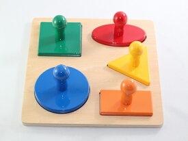 モンテッソーリ　はめ込みパズル ♪5種♪　Montessori Multiple Shape Puzzle 5 Shapes 知育玩具