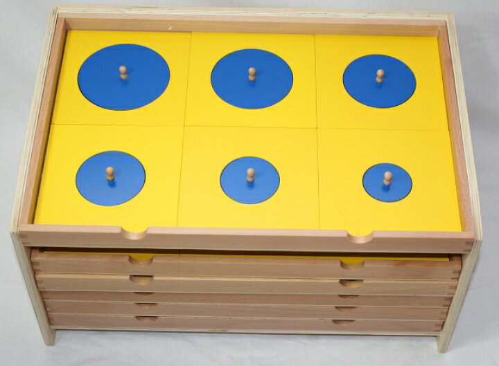 楽天市場】モンテッソーリ 幾何たんす ♪青、黄 36種 6段♪ Montessori 