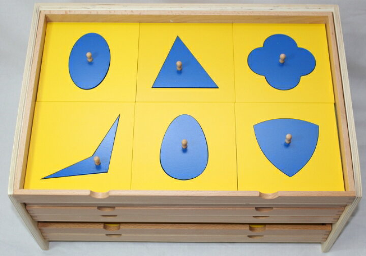 楽天市場】モンテッソーリ 幾何たんす ♪青、黄 36種 6段♪ Montessori 