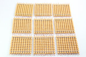 �����e�b�\�[���@100�̋��r�[�Y�@9�@��p�[���F��Montessori 9 Golden Bead Hundread Squares �@�m��ߋ�