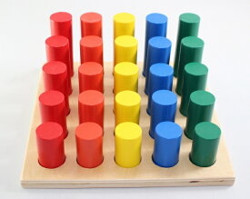 モンテッソーリ　円柱階段さし　Montessori Cylinder Solid Ladder 知育玩具