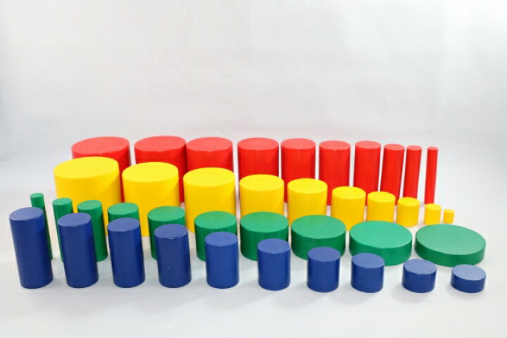 楽天市場】モンテッソーリ 色付き円柱 Knobless Cylinder Blocks 