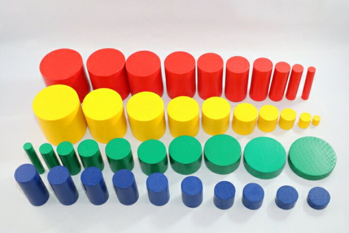 楽天市場】モンテッソーリ 色付き円柱 Knobless Cylinder Blocks 