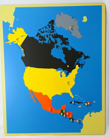 モンテッソーリ　北アメリカ地図パズル　Montessori Puzzle Map of North America 知育玩具