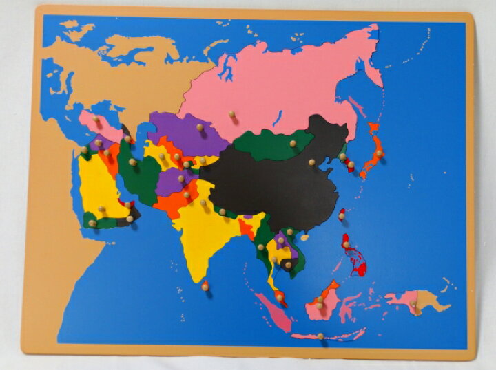 楽天市場】モンテッソーリ アジア地図パズル Montessori Puzzle Map of 