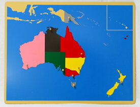 モンテッソーリ　オセアニア・オーストラリア地図パズル　Montessori Puzzle Map of Australia 知育玩具