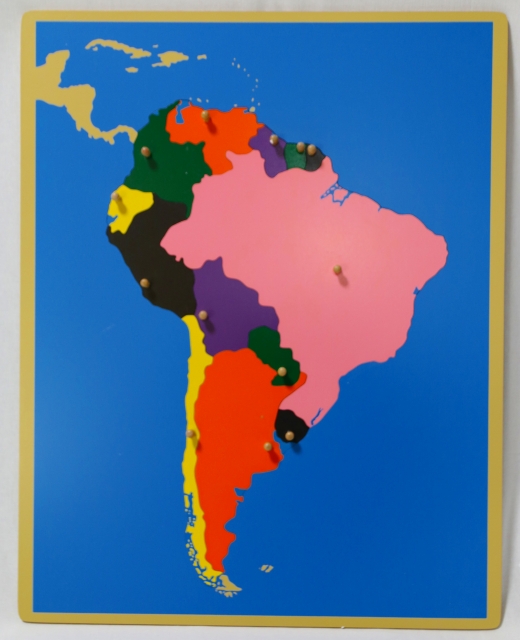 モンテッソーリ 南アメリカ地図パズル 欲しいの もらって嬉しい出産祝い Montessori Puzzle Map of America South 知育玩具