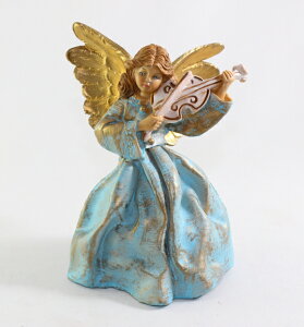 アンティーク置物　イタリア製 「バイオリンを弾く天使 in Blue 」Fontanini Nativity フォンタニーニ