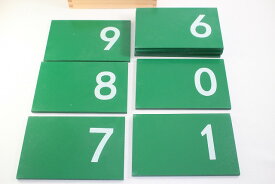 モンテッソーリ　砂数字板　(木箱入り)　Montessori Sandpaper Numbers 知育玩具