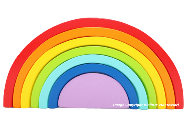 モンテッソーリ レインボー スタッカー 虹の積み木 Rainbow Stacker Montessori 新発売 知育玩具 卸直営