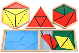 モンテッソーリ　構成三角形 5箱セット Montessori Constructive Triangles 知育玩具