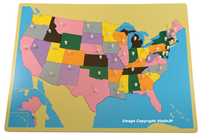 楽天市場】モンテッソーリ アメリカ地図 パズル Montessori Puzzle Map 