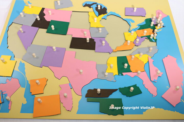 楽天市場】モンテッソーリ アメリカ地図 パズル Montessori Puzzle Map 