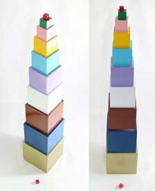 モンテッソーリ　カラータワー　♪大 ♪　Montessori Colored Tower　知育玩具