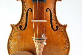 白ユリの紋章バイオリン ♪オールド仕上げ♪　装飾スクロール　4/4 Fleur De Lys　ストラディバリ・モデル