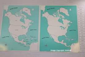 モンテッソーリ　北アメリカ地図パズル　#2　Montessori Puzzle Map of North America 知育玩具