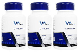 バイタルミー L-チロシン500mg120粒2本+1本Free[計3本][ヤマト便] 1セット VitalMe L-Tyrosine 500mg