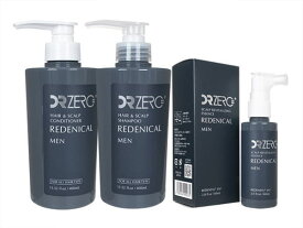ドクターゼロ リデニカル・ヘア&スカルプシャンプー+コンディショナー+スカルプリバイタライジングエッセンス(男性用) DR ZERO Hair & Scalp Shampoo + Conditioner Essence Men Set