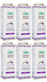 （スネークブランド）プリックリーヒート・クーリングパウダー(フレンチ ラベンダー)280g [ヤマト便] ×6本 (SnakeBrand) PricklyHeatPowder(Relaxing)280g[ヤマト便] 6本 ※パッケージ変更のため、画像差し替え