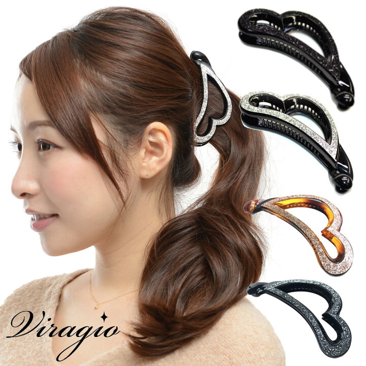 楽天市場 バナナクリップ 大 ヘアクリップ シンプル 送料無料 ヘアアクセサリー 髪留め 大きめ 人気 ブランド ギフト プレゼント 結婚式 Vi 0396 Viragio
