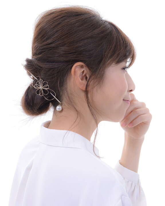 楽天市場 マジェステ 金属 ゴールド かんざし スティック バレッタ 髪留め 髪飾り ヘアアクセサリー ブランド Vi 1171 Viragio