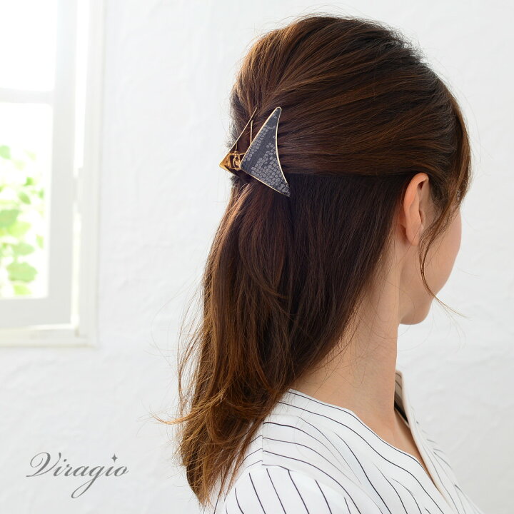 楽天市場 Offクーポン配布 ヘアクリップ 三角 バンスクリップ ゴールド シンプル ヘアアクセサリー 髪留め 髪飾り クリップ ブランド Vi 1223 Viragio