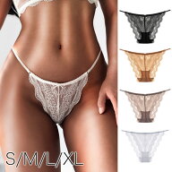 4色【 S M L XL 】総レース 上質 インポート オールレース サイドストリングス ビキニショーツ レディー…