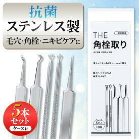 にきび角栓除去スティック毛抜きセットTHEニキビケアツール武内製薬5本セット毛穴コメドプッシャーコメドプッシャーコメドピンセットニキビケアニキビプッシャー角栓取りアクネプッシャー角栓取りピンセット